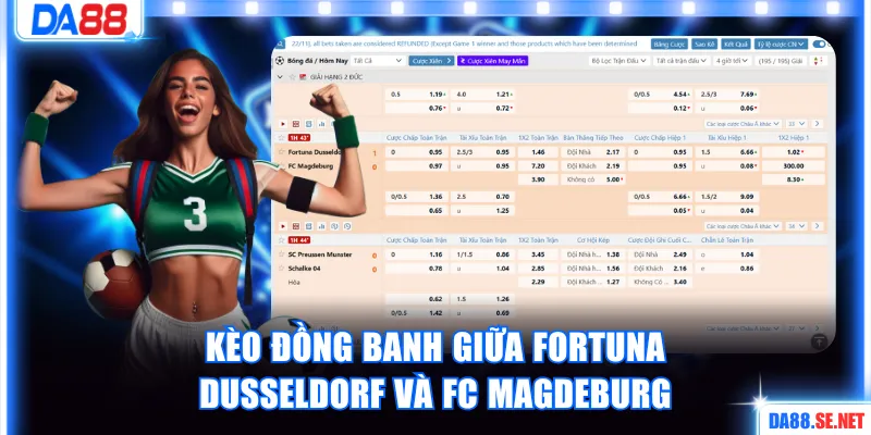 Kèo đồng banh giữa Fortuna Dusseldorf và FC Magdeburg